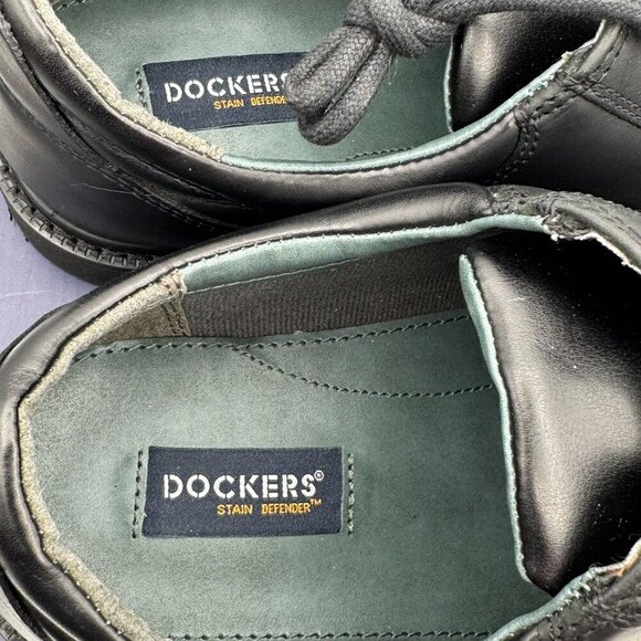 Dockers Shelter Black Leather Lace-Up Oxford Shoes Oil Resistant Non-Slip 12 M - Picture 6 of 11